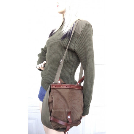 Sacoche Suisse cuir coton vintage