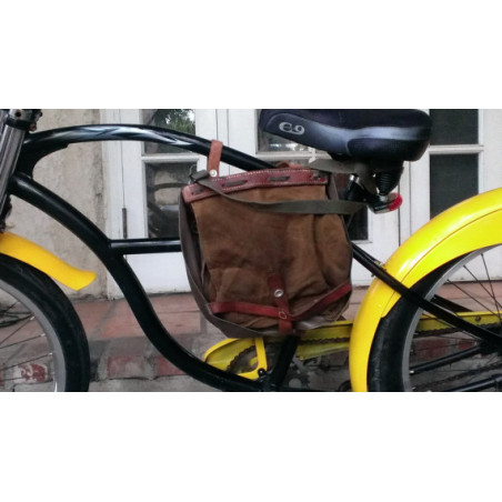 Sacoche Suisse cuir coton vintage