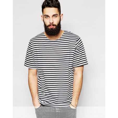 T Shirt Marinière Armée Russe. Bleu Marine MC