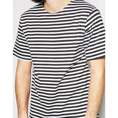 T Shirt Marinière Armée Russe. Bleu Marine MC