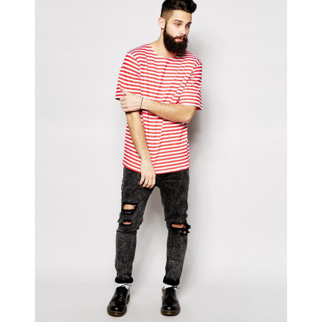 T Shirt Marinière Armée Russe. Rouge MC