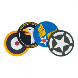 Set de sous-verres WWII en PVC 4 pièces