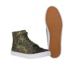 Basket type sneaker toile camouflage flecktarn