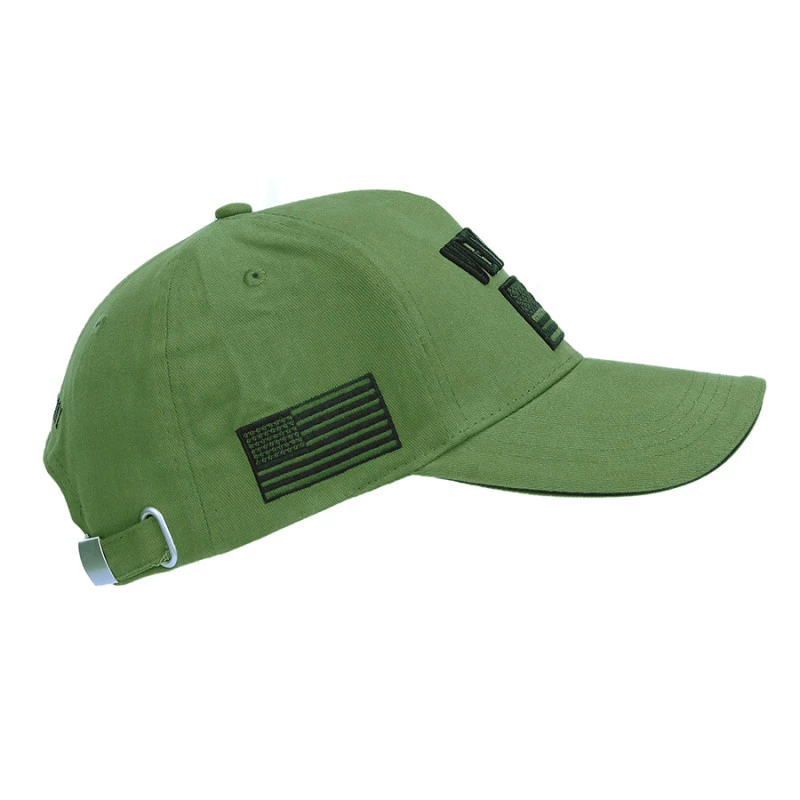 Casquette USA Treillis Vert Foncé - Taille Unique, Style Militaire, Polyester Respirant