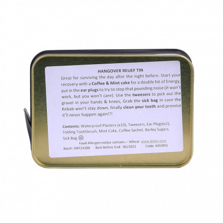 BCB Boîte de survie Hangover relief Tin ADV055