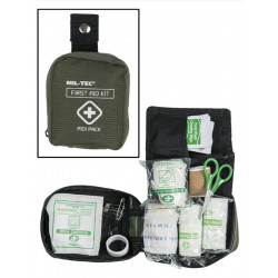 Kit de premier secours militaire MIDI pack Vert OD - MIL-TEC