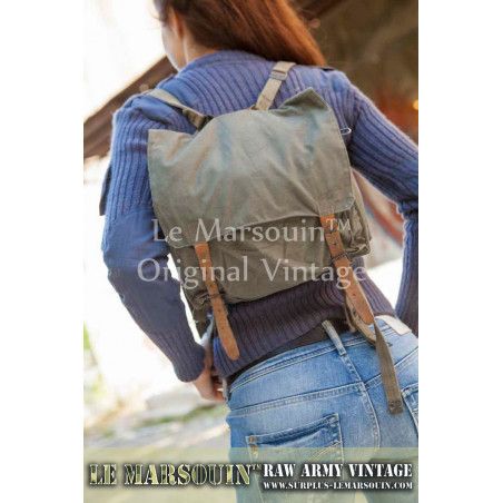 Sac a dos toile vintage