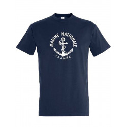 T-shirt Marine Nationale 100% coton - Bleu marine