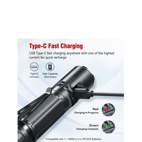 Lampe tactique rechargeable XT2CR PRO LED - 2100 Lumens Klarus