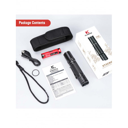 Lampe tactique rechargeable XT2CR PRO LED - 2100 Lumens Klarus