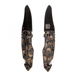 Couteau : skull , petit + clip 016941 CA