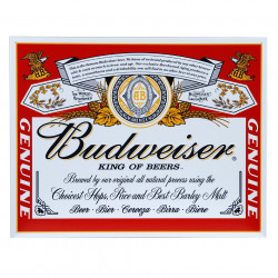 Plaque déco en métal :  Budweiser