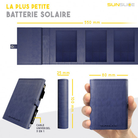 Chargeur solaire portable PHOTON - bleu 4W
