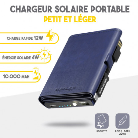 Chargeur solaire portable Sunslice PHOTON - noir 4W
