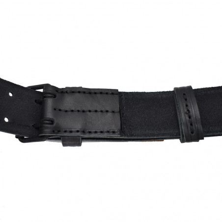 Ceinturon cuir Armée Française NOIR Modèle 1945 - NEUF