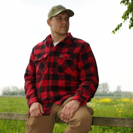 Sur Chemise bucheron à carreaux.