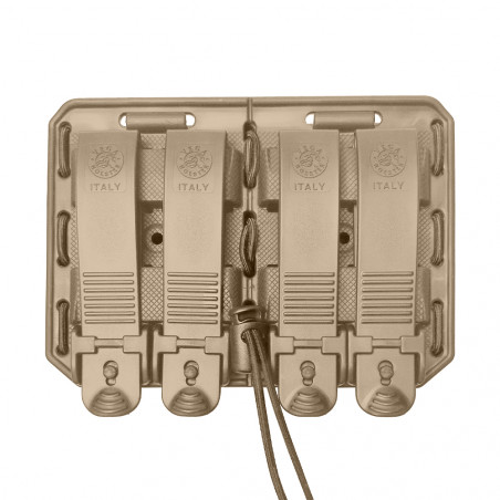 Porte-chargeur double côte à côte Bungy 8BL tan pour M4/AR15 Vega
