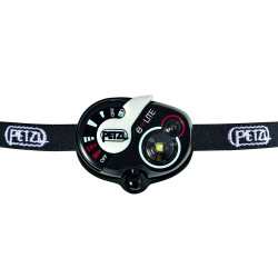 Lampe frontale de secours avec sifflet d\'alerte E+Lite noir - éclairage blanc et rouge - 40 lumens Petzl