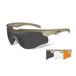 Lunettes de protection balistique Rogue Comm tan écrans fumé/incolore/orange Wiley x