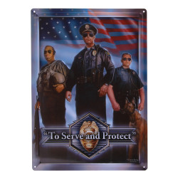 Plaque déco en métal R102 To serve and Protect