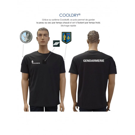 T-shirt Gendarmerie noir cooldry