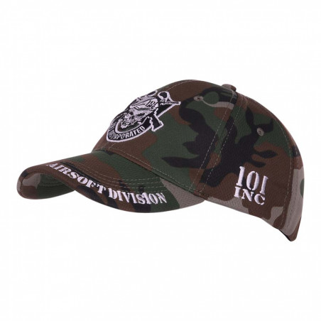 Casquette de baseball 101 INC Airsoft division woodland