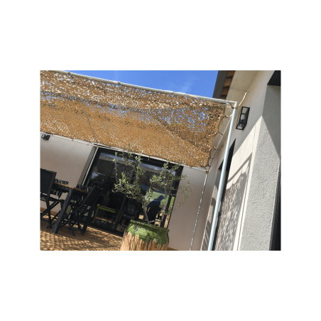 Grand filet voile ombrage renforcée 7,5X7,5 - CAMOUFLAGE CE