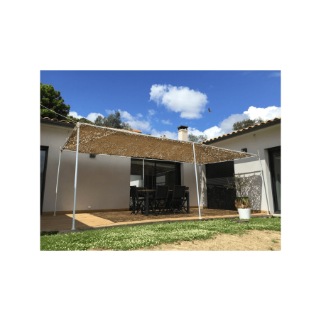 Grand filet voile ombrage renforcée 7,5X7,5 - BEIGE