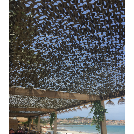 Grand filet voile ombrage renforcée 7,5X7,5 - BEIGE