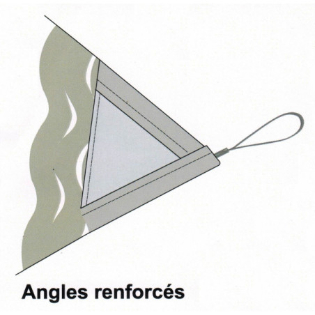 Grand filet voile ombrage renforcée 7,5X7,5 - BLANC