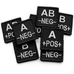 Patch Groupe Sanguin Brode - Noir