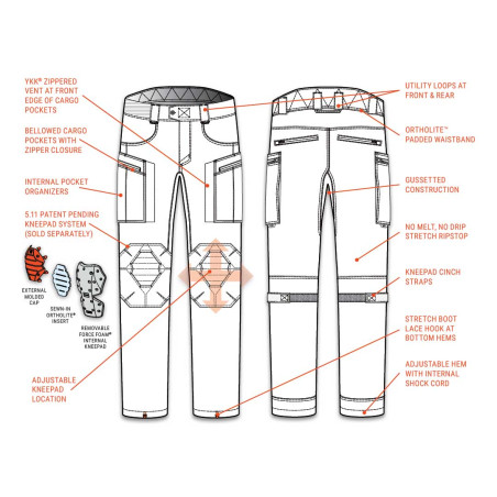 Pantalon 5.11 Opérateur  Tactique V.XTU Straight - Multicam