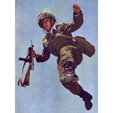 Sacoche bandoulière bouton bois Vintage Originale Armée Tchèque 60's