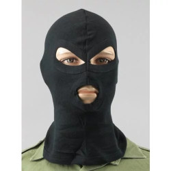 Cagoule 3 trous coton MILTEC - NOIR