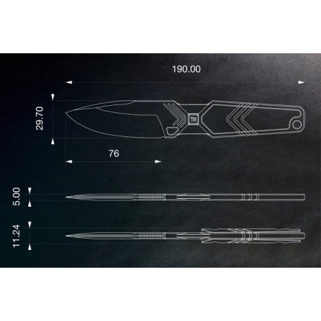 Couteau impact 127 G10 TB OUTDOOR - Noir