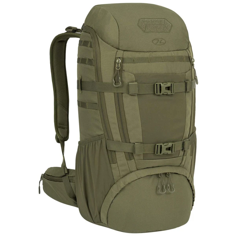 Sac à Dos étanche HIGHLANDER 60-70L Couleur Olive - Pro-Force, Neuf Avec Housse De Pluie Intégrée