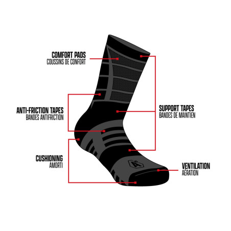 Chaussettes IMPACT 9" Summer gris béton A10 Equipment