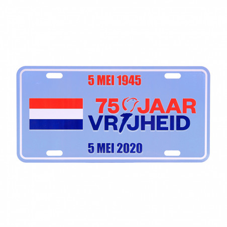 Plaque d'immatriculation aluminium 75 ans de liberté