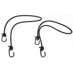 Lot de 2 sandows Ø 6 mm - longueur 75 cm + 2 crochets fixes noir T.O.E. Design