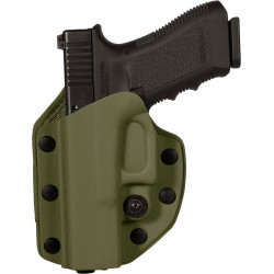 Holster gaucher Vegatek VKK8 vert olive pour GLOCK 17/19/22/23/25/31/32/37/38 Vega