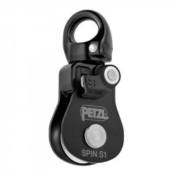 Poulie simple et compacte à très haut rendement Spin S1 avec émerillon Petzl