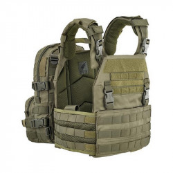 Gilet Porte Plaque avec sac a dos amovible DEFCON 5 - OD