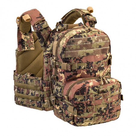 Gilet Porte Plaque avec sac a dos amovible DEFCON 5 - COYOTE