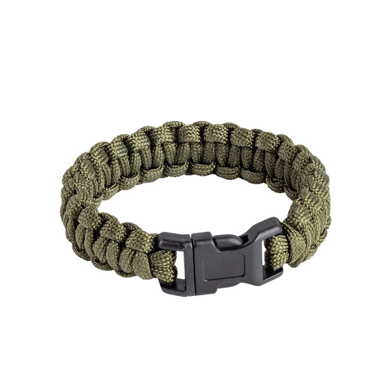 Bracelet De Survie Paracorde - Olive/Noir/Kaki, Longueur 18-23cm, Charge 180kg