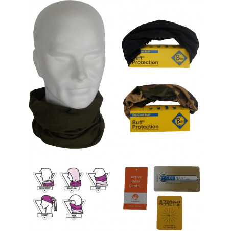 Protection tour de cou Buff Coolmax Noir