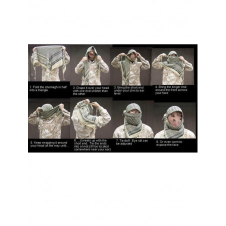 Echarpe / Foulard SHEMAGH / KEFFIEH vert