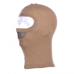 Cagoule masque 1 trou 100% coton - Coyote