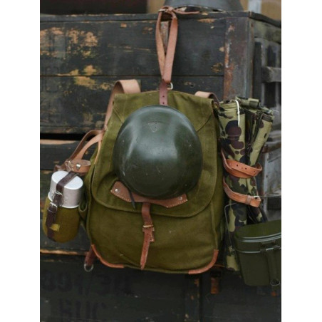 Sac à Dos Vintage toile cuir armée de l'est