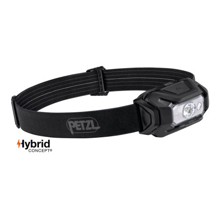 Lampe frontale Hybrid Aria 1 RGB noir - éclairage blanc, rouge, vert et bleu - 350 lumens Petzl