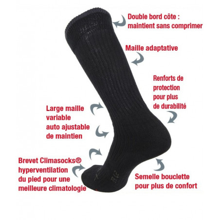 Chaussette montante mi-bas oxygène Climasocks Climat Froid  – Estex 1075